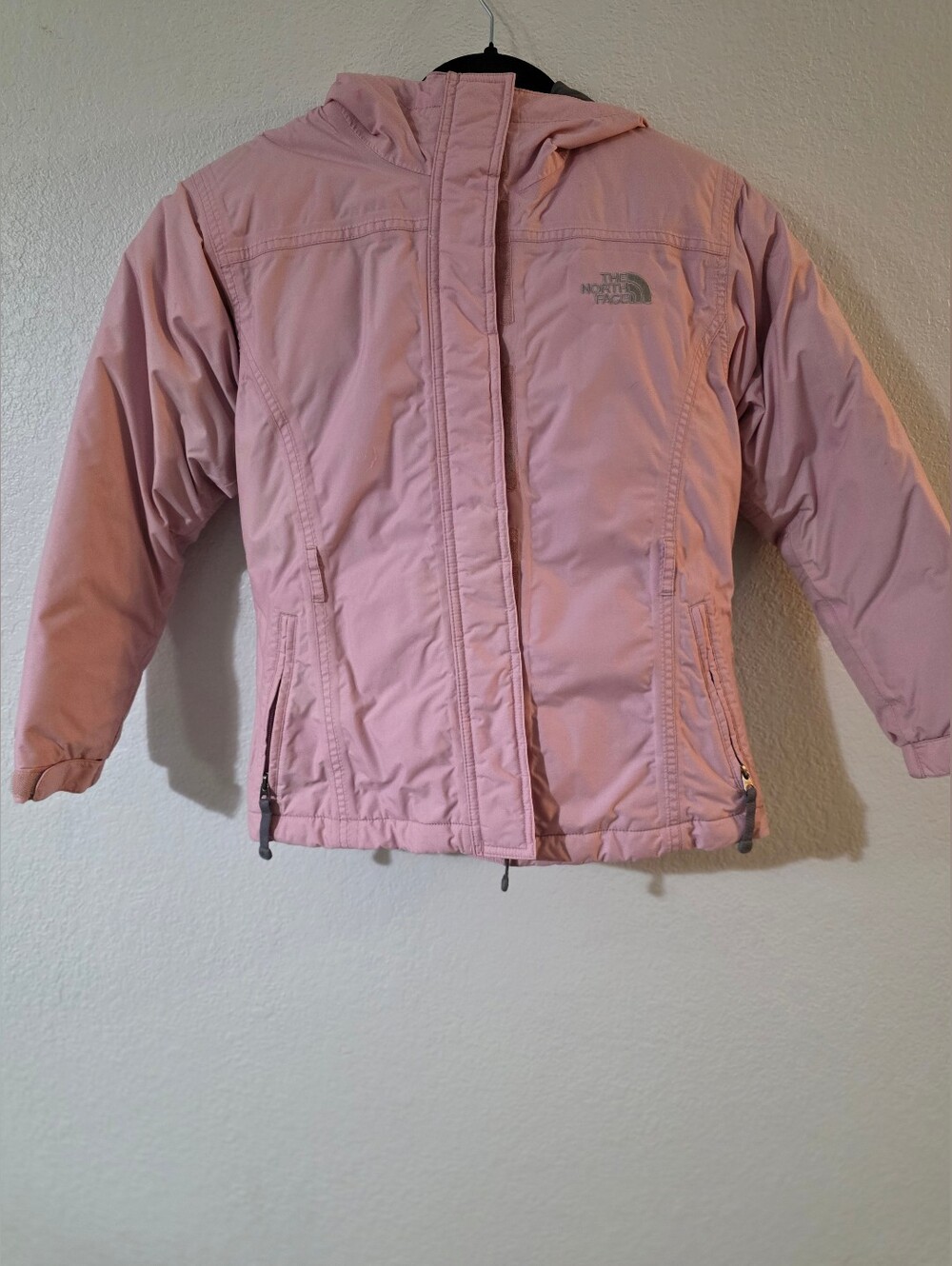 The North Face Kids Pink Hooded Puffer Jacket